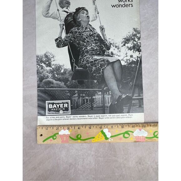 Vintage 1965 Bayer Aspirin Ad - Bayer Works Wonders Pharmaceutical Company Produ - Picture 6 of 6